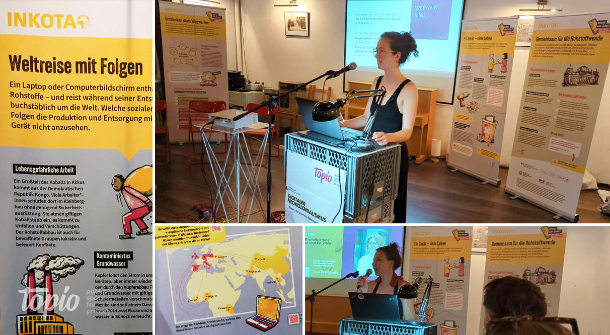 Fotos zeigen die SprecherInnen beim Vortrag